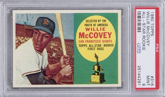 1960 Topps #316 Willie McCovey Rookie Card – PSA MINT 9 